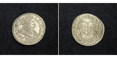 3 Kreuzer Heiliges Römisches Reich (962-1806) Silber Leopold I. (HRR)(1640-1705)