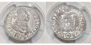 3 Kreuzer Austria  Silver Leopold I, Holy Roman Emperor (1640-1705)