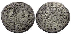 3 Kreuzer Austria  Silver 
