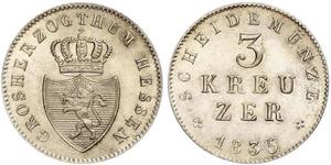 3 Kreuzer Grand Duchy of Hesse (1806 - 1918) Silver 