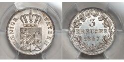 3 Kreuzer Kingdom of Bavaria (1806 - 1918) Silver 