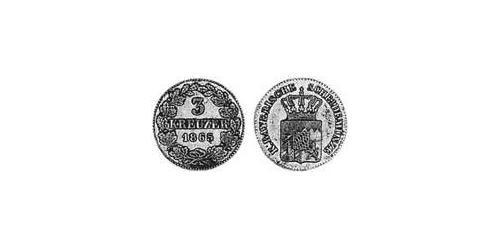 3 Kreuzer Kingdom of Bavaria (1806 - 1918) Silver Ludwig II of Bavaria (1845 – 1886)