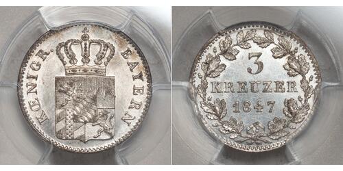3 Kreuzer Kingdom of Bavaria (1806 - 1918) Silver 