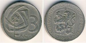3 Krone Checoslovaquia  (1918-1992) Níquel/Cobre 