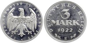 3 Mark Repubblica di Weimar (1918-1933) Alluminio 