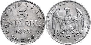 3 Mark República de Weimar (1918-1933) Aluminio 