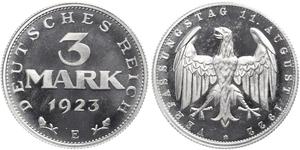 3 Mark República de Weimar (1918-1933) Aluminio 