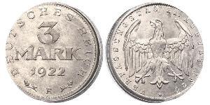 3 Mark República de Weimar (1918-1933) Aluminio 