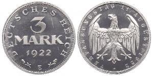 3 Mark République de Weimar (1918-1933) Aluminium 
