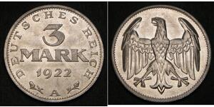 3 Mark Weimar Republic (1918-1933) Aluminium 