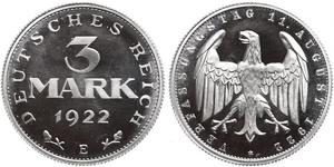 3 Mark Weimar Republic (1918-1933) Aluminium 