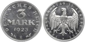 3 Mark Weimar Republic (1918-1933) Aluminium 