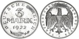 3 Mark Weimar Republic (1918-1933) Aluminium 