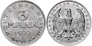 3 Mark Weimarer Republik (1918-1933) Aluminium 