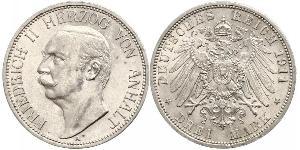 3 Mark Anhalt-Dessau (1603 -1863) Argent Frédéric II d