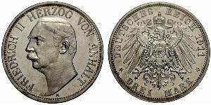 3 Mark Anhalt-Dessau (1603 -1863) Argent Frédéric II d