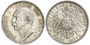 3 Mark Anhalt-Dessau (1603 -1863) Argent Frédéric II d