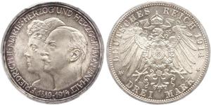 3 Mark Anhalt-Dessau (1603 -1863) Argent Frédéric II d