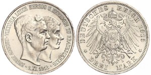3 Mark Duché de Brunswick (1815 - 1918) Argent Ernest-Auguste III de Hanovre (1887 - 1953)