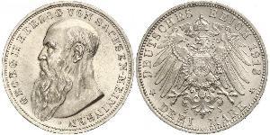 3 Mark Duché de Saxe-Meiningen (1680 - 1918) Argent Georges II de Saxe-Meiningen-Hildburghausen