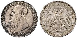 3 Mark Duché de Saxe-Meiningen (1680 - 1918) Argent Georges II de Saxe-Meiningen-Hildburghausen