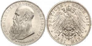 3 Mark Duché de Saxe-Meiningen (1680 - 1918) Argent Georges II de Saxe-Meiningen-Hildburghausen