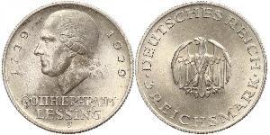 3 Mark Empire allemand (1871-1918) Argent Gotthold Ephraim Lessing
