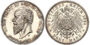3 Mark Empire allemand (1871-1918) Argent 
