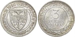 3 Mark Free City of Lübeck Argent 