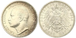 3 Mark Grand-duché de Hesse (1806 - 1918) Argent Ernest-Louis de Hesse (1868 - 1937)