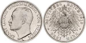 3 Mark Grand-duché de Hesse (1806 - 1918) Argent Ernest-Louis de Hesse (1868 - 1937)
