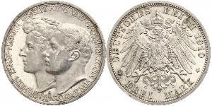 3 Mark Grand-duché de Saxe-Weimar-Eisenach (1809 - 1918) Argent Guillaume-Ernest de Saxe-Weimar-Eisenach
