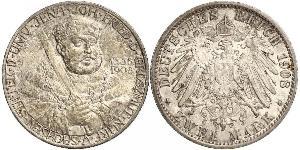 3 Mark Grand-duché de Saxe-Weimar-Eisenach (1809 - 1918) Argent 