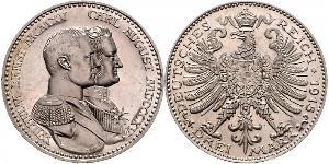 3 Mark Grand-duché de Saxe-Weimar-Eisenach (1809 - 1918) Argent Guillaume-Ernest de Saxe-Weimar-Eisenach