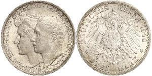 3 Mark Grand-duché de Saxe-Weimar-Eisenach (1809 - 1918) Argent Guillaume-Ernest de Saxe-Weimar-Eisenach