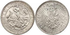 3 Mark Royaume de Prusse (1701-1918) Argent Wilhelm II, German Emperor (1859-1941)