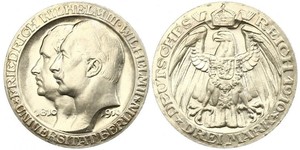 3 Mark Royaume de Prusse (1701-1918) Argent Wilhelm II, German Emperor (1859-1941)