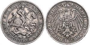 3 Mark Royaume de Prusse (1701-1918) Argent Wilhelm II, German Emperor (1859-1941)