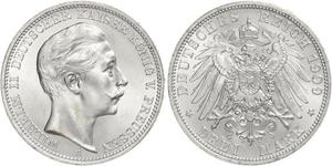 3 Mark Royaume de Prusse (1701-1918) Argent Wilhelm II, German Emperor (1859-1941)
