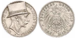 3 Mark Royaume de Prusse (1701-1918) Argent Wilhelm II, German Emperor (1859-1941)