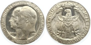 3 Mark Royaume de Prusse (1701-1918) Argent Wilhelm II, German Emperor (1859-1941)