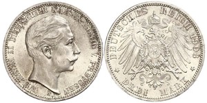 3 Mark Royaume de Prusse (1701-1918) Argent Wilhelm II, German Emperor (1859-1941)