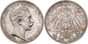 3 Mark Royaume de Prusse (1701-1918) Argent Wilhelm II, German Emperor (1859-1941)