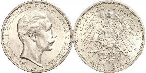 3 Mark Royaume de Prusse (1701-1918) Argent Wilhelm II, German Emperor (1859-1941)