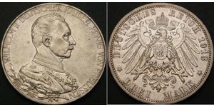 3 Mark Royaume de Prusse (1701-1918) Argent Wilhelm II, German Emperor (1859-1941)