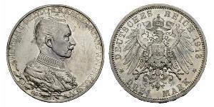 3 Mark Royaume de Prusse (1701-1918) Argent Wilhelm II, German Emperor (1859-1941)