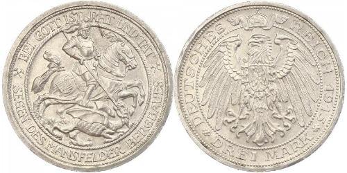 3 Mark Royaume de Prusse (1701-1918) Argent Wilhelm II, German Emperor (1859-1941)