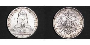 3 Mark Royaume de Saxe (1806 - 1918) Argent 