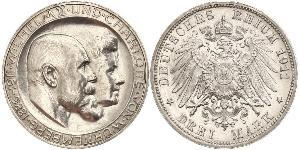 3 Mark Royaume de Wurtemberg (1806-1918) Argent Wilhelm II, German Emperor (1859-1941)