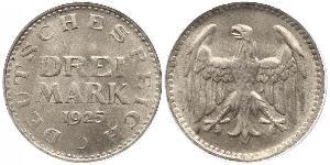 3 Mark République de Weimar (1918-1933) Argent 